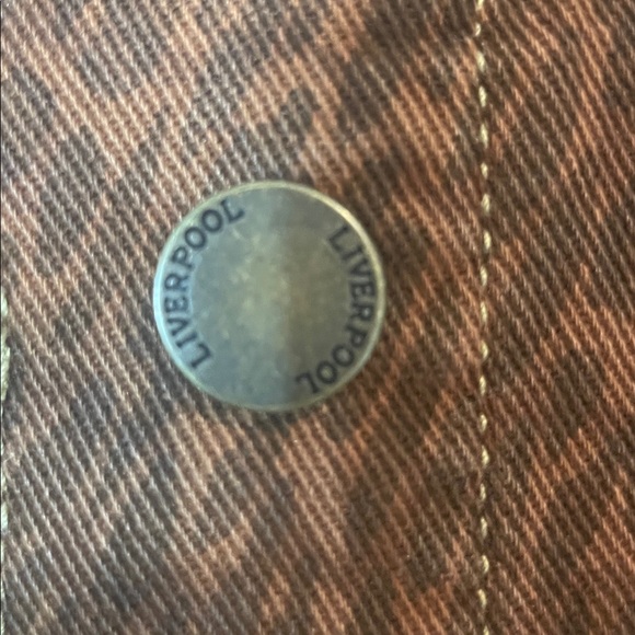 NWT Liverpool brown animal print denim jacket, small - Picture 4 of 7